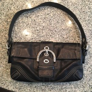 Black leather coach bag